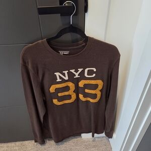 Old Navy Dark Brown Sweatshirt with White Lettering